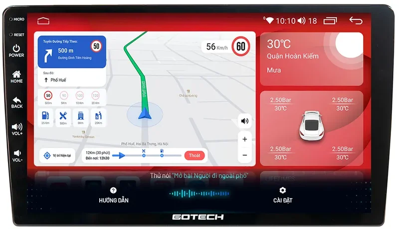 Ra lệnh giọng nói trên Màn hình Android Gotech G4