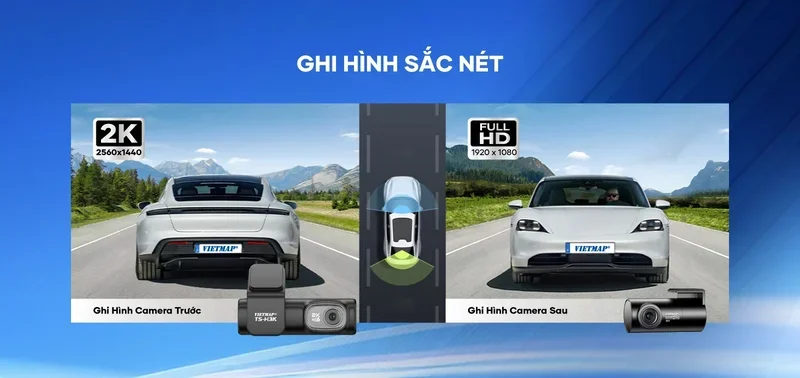 Camera hành trình Vietmap TS-H3K ghi hình kép trước sau sắc nét