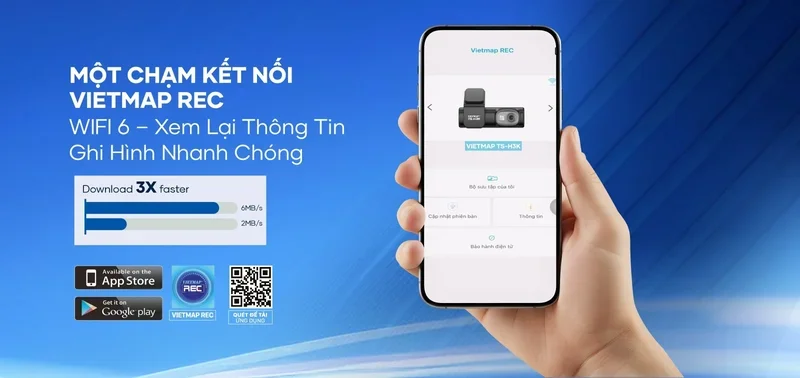 Kết nối Wi-Fi 6 siêu tốc qua ứng dụng VIETMAP REC